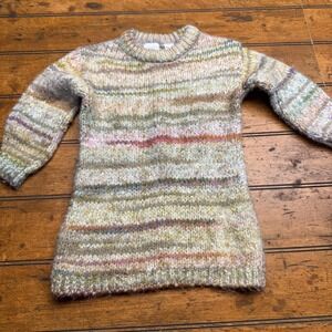 Zara Kids Sweater 18-24 Months Multi Color Striped Knit Crew Neck Made in Turkey